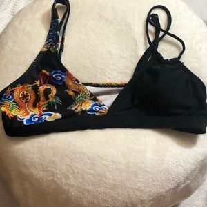SHEIN adjustable dragon print trainable bikini top